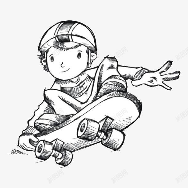 玩耍的小孩png免抠素材_新图网 https://ixintu.com png图形 png装饰 小孩 手绘 滑板车 装饰