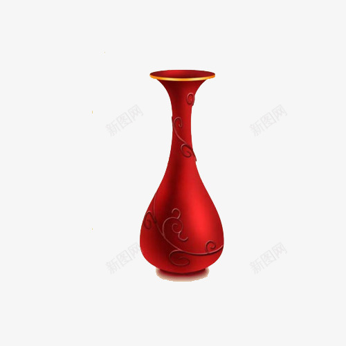 红色的小花瓶png免抠素材_新图网 https://ixintu.com 器皿 红色 花瓶 陶瓷