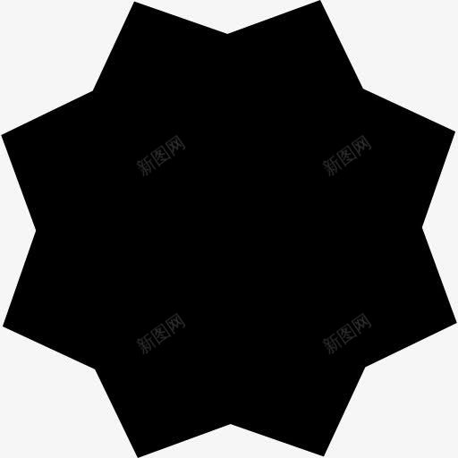 星太阳黑形状图标png_新图网 https://ixintu.com 太阳 形状 指出图标 星星 黑色