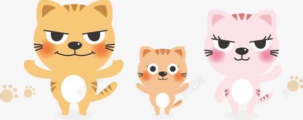 卡通可爱动物猫一家png免抠素材_新图网 https://ixintu.com 一家 动物 卡通 可爱 猫