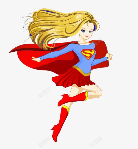 卡通超人png免抠素材_新图网 https://ixintu.com 卡通 图案 图片 女超人 红色披风 超人 超人妈妈