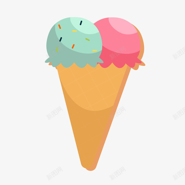 彩色卡通冰淇淋png免抠素材_新图网 https://ixintu.com 卡通冰淇淋 彩色冰淇淋 手绘冰淇淋 甜食 背景装饰