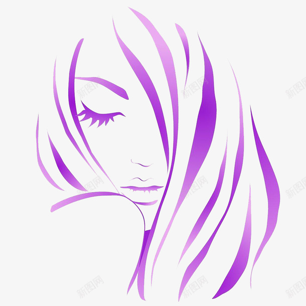 手绘女孩png免抠素材_新图网 https://ixintu.com png素材 女孩 手绘人 紫色头发