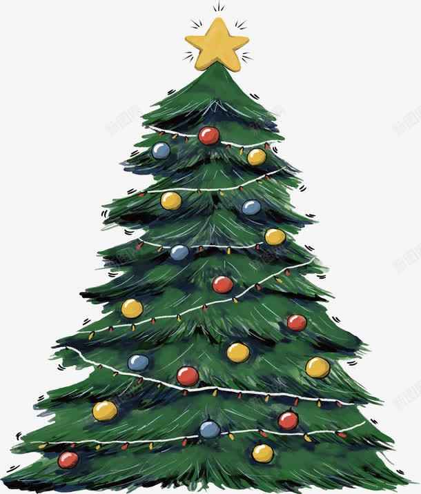 圣诞节手绘精美圣诞树png免抠素材_新图网 https://ixintu.com 圣诞树 圣诞节 彩色小球 手绘圣诞树 矢量png 精美圣诞树