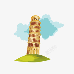 倾斜的建筑倾斜的罗马建筑矢量图高清图片