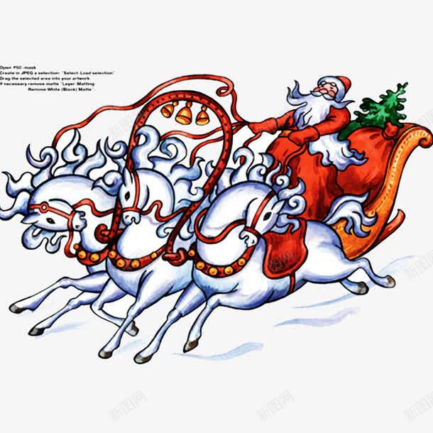 圣诞老爷骑着白马车png免抠素材_新图网 https://ixintu.com 圣诞矢量图库 圣诞矢量素材 圣诞节矢量图库 圣诞节矢量素材