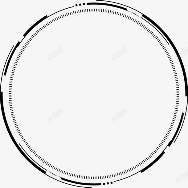 黑色圆形虚线创意png免抠素材_新图网 https://ixintu.com 创意 圆形 虚线 黑色