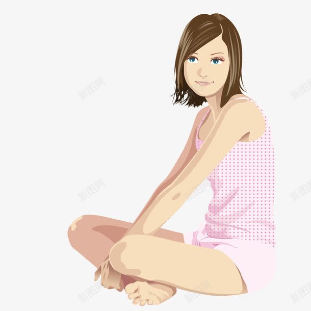 坐着的穿睡衣的女子png免抠素材_新图网 https://ixintu.com 坐着 女子 睡衣
