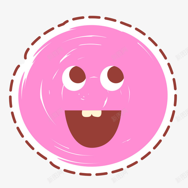 粉色圆形表情标签矢量图ai免抠素材_新图网 https://ixintu.com 几何 几何表情 圆形 彩色 抽象 标签 点线面 粉色 表情 表情包 装饰 设计 矢量图