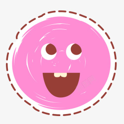 粉色圆形表情标签矢量图素材