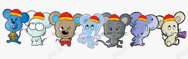 排队的小老鼠png免抠素材_新图网 https://ixintu.com 动物 卡通 可爱 手绘 生肖 老鼠