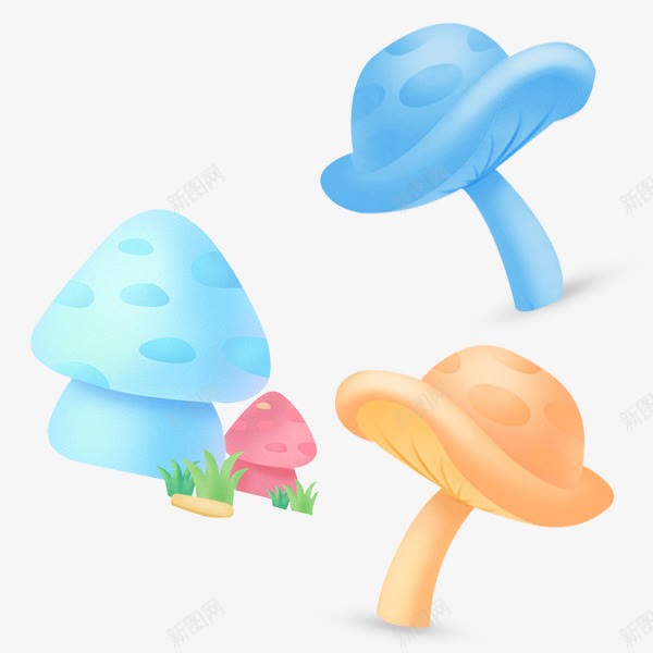 卡通小蘑菇png免抠素材_新图网 https://ixintu.com 卡通 可爱蘑菇 蘑菇