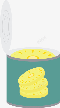菠萝罐头罐头卡通菠萝矢量图高清图片