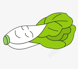 卡通绿色青菜素材