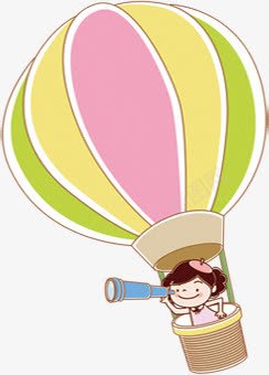 卡通女孩热气球png免抠素材_新图网 https://ixintu.com 卡通 女孩 热气球