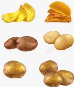 烤薯片土豆与薯片图标矢量图高清图片