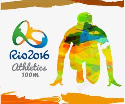 里约奥运100米跑步素材