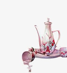 粉色花朵瓷瓶茶壶png免抠素材_新图网 https://ixintu.com 瓷瓶 粉色 花朵 茶壶