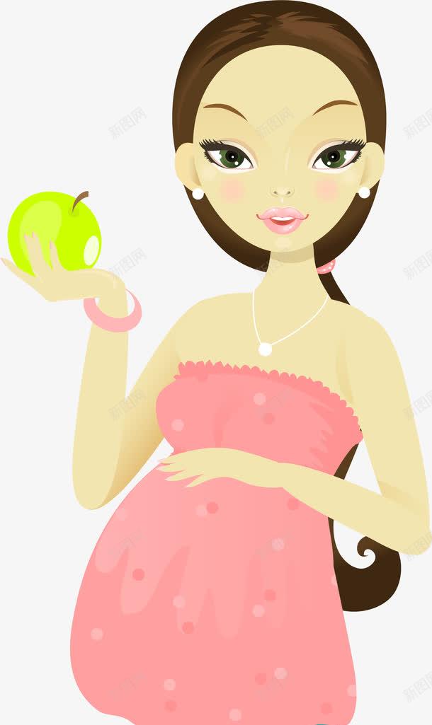 拿着苹果的孕妇png免抠素材_新图网 https://ixintu.com 人像 妈妈 孕妇 苹果