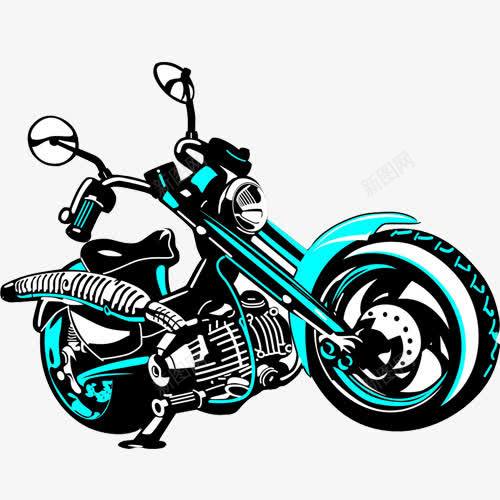 摩托车手绘画片png免抠素材_新图网 https://ixintu.com 双轮车 手绘画 摩托车 蓝黑色 越野摩托