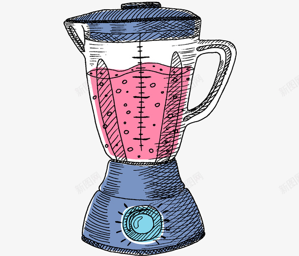 手绘豆浆机图png免抠素材_新图网 https://ixintu.com 创意 卡通手绘 早餐 水墨 水彩 粉色 紫色 豆浆机 食物