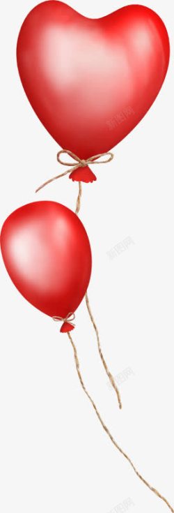 红色爱心椭圆透明气球素材