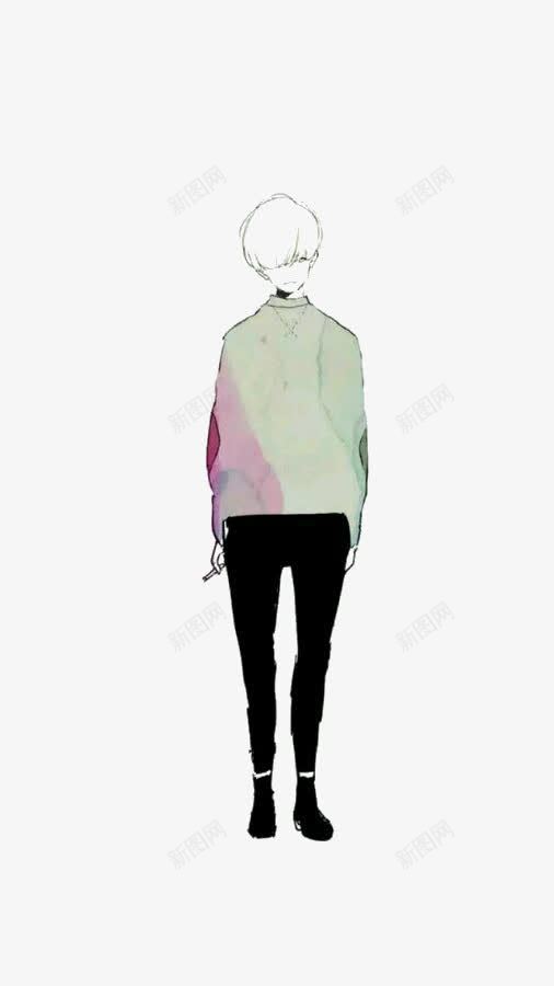 抽烟的男生png免抠素材_新图网 https://ixintu.com 抽烟 男生 裤子 黑色