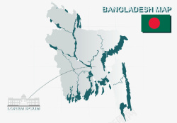 孟加拉地图插图矢量图素材