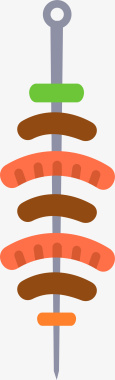 铁签烤肉矢量图图标图标