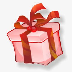 圣诞礼物装饰物红色蝴蝶结礼物盒图标图标
