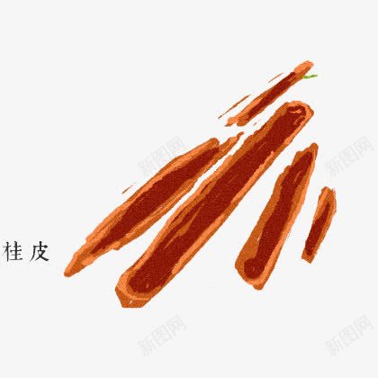 桂皮手绘png免抠素材_新图网 https://ixintu.com 树皮 褐色 调味品 食材 餐饮文化