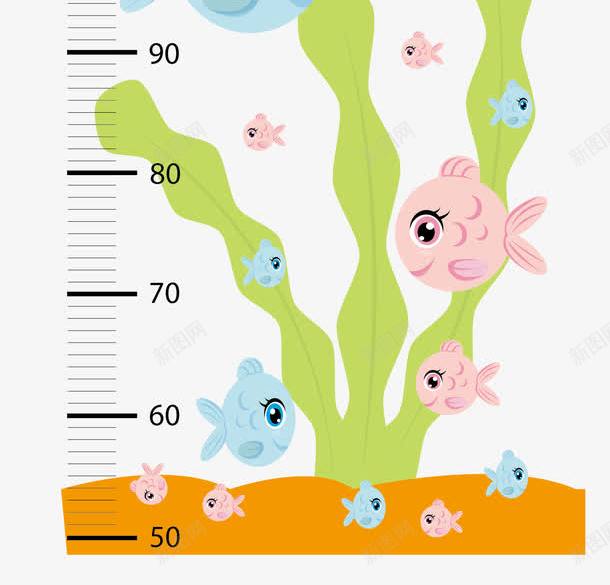 身高尺子矢量图eps免抠素材_新图网 https://ixintu.com 儿童身高 尺子 水草 身高尺子 鱼 矢量图