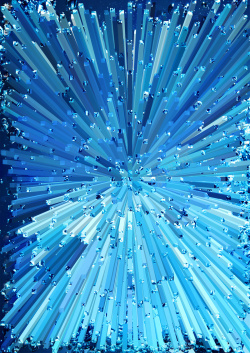幻彩风格珊瑚蓝3D立体清透水晶放射柱体背景高清图片