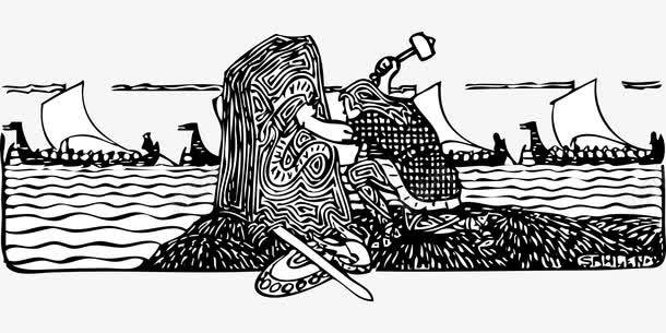 海边雕刻的石匠png免抠素材_新图网 https://ixintu.com 北欧海盗 诺斯曼 雕刻