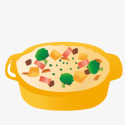 手绘炖锅美味的蔬菜汤简图高清图片