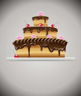 手绘矢量蛋糕生日背景背景