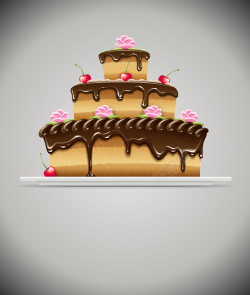 蛋糕底手绘矢量蛋糕生日背景高清图片