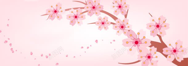 卡通手绘粉色杏花背景bannerjpg设计背景_新图网 https://ixintu.com banner 卡通 手绘 杏花 粉色 背景