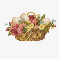 复活节彩蛋花篮素材