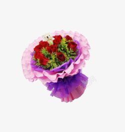 红色纸包鲜花束玫瑰高清图片