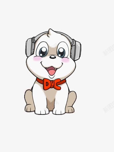 戴耳机的狗png免抠素材_新图网 https://ixintu.com 动物 可爱 坐立 大眼 音乐