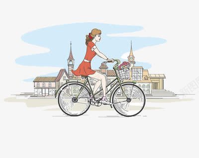 一个人骑着自行车png免抠素材_新图网 https://ixintu.com 城市 孤单 寂寞 骑行