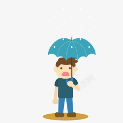打伞的小男孩下雨天打伞男孩高清图片