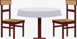 手绘餐桌矢量图素材