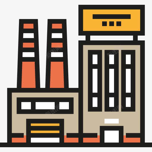 工厂图标png_新图网 https://ixintu.com 工业 工业污染 工厂 建筑 建筑与城市 景观 污染