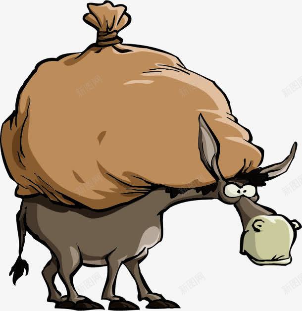 驮着东西的驴png免抠素材_新图网 https://ixintu.com 动物 包裹 家畜 驴 驴子卡通