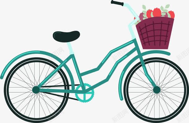 带有花的自行车png免抠素材_新图网 https://ixintu.com 卡通 卡通单车 卡通带有花单车 卡通自行车 矢量卡通单车 矢量图形 矢量自行车