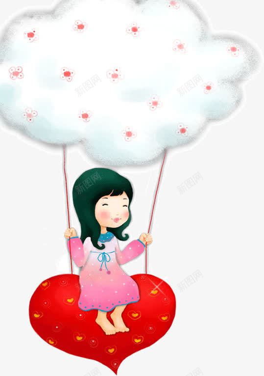 坐着热气球的小女孩png免抠素材_新图网 https://ixintu.com 卡通 坐着的小朋友 女孩 气球