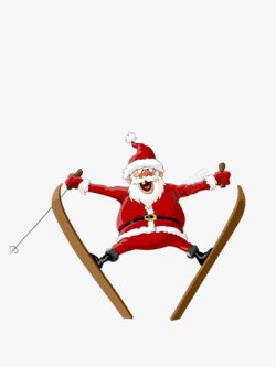 圣诞老人滑冰滑冰的圣诞老人高清图片