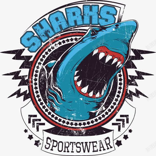 装饰蓝色鲨鱼logo矢量图图标eps_新图网 https://ixintu.com logo 蓝色 装饰 鲨鱼 矢量图